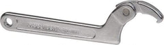 Paramount - 1-1/4" to 3" Capacity, Adjustable Pin Spanner Wrench - 8-1/8" OAL, 5/32" Hook Pin Height - Exact Tool & Supply