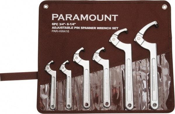 Paramount - 3/4" to 6-1/4" Capacity, Pin Spanner Wrench - 12-1/8" OAL - Exact Tool & Supply