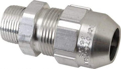 Thomas & Betts - 0.66 to 0.78" Cable Capacity, Class 1, Gas & Vapor Environments, Straight Strain Relief Cord Grip - 3/4 NPT Thread, Aluminum - Exact Tool & Supply