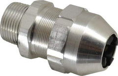 Thomas & Betts - 0.66 to 0.78" Cable Capacity, Class 1, Gas & Vapor Environments, Straight Strain Relief Cord Grip - 1 NPT Thread, Aluminum - Exact Tool & Supply