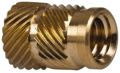 E-Z LOK - 5/16" Drill, 1/4 20 UNC, 0.341" Diam, Brass Unheaded Heat Installed Threaded Insert - 0.315" Hole, 1/2" OAL - Exact Tool & Supply