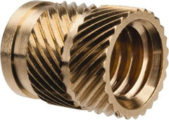 E-Z LOK - 3/8" Drill, 5/16 18 UNC, 0.403" Diam, Brass Unheaded Heat Installed Threaded Insert - 0.378" Hole, 1/2" OAL - Exact Tool & Supply