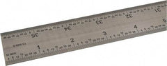 SPI - 36" Long, 1/64, 1/32, 1/16, 1/8" Graduation, Rigid Steel Rule - 4R Graduation Style, 1-1/4" Wide, Silver, Satin Chrome Finish - Exact Tool & Supply