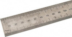 SPI - 36" Long, 0.5, 1mm Graduation, Rigid Steel Rule - Metric Graduation Style, 1-1/4" Wide, Black, Black Chrome Finish - Exact Tool & Supply