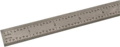 SPI - 36" Long, 1/100, 1/64, 1/50, 1/32" Graduation, Flexible Steel Rule - 16R Graduation Style, 3/4" Wide, Silver, Satin Chrome Finish - Exact Tool & Supply