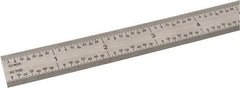 SPI - 48" Long, 1/100, 1/64, 1/32, 1/10" Graduation, Flexible Steel Rule - 5R Graduation Style, 3/4" Wide, Silver, Satin Chrome Finish - Exact Tool & Supply