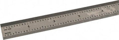 SPI - 72" Long, 1/100 & 1/50 Graduations, Flexible Steel Rule - 12R Graduation Style, 1" Wide, Silver, Polished Finish - Exact Tool & Supply