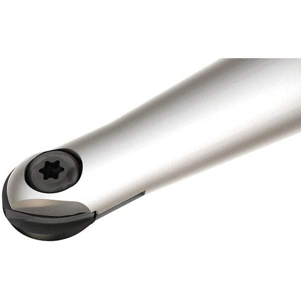 Iscar - 3/8" Cut Diam, 3/8" Shank Diam, 3-1/2" OAL, Indexable Ball Nose End Mill - 1" Head Length, Straight Shank, HCM D.38 Toolholder, HBR-QF, HCR Insert - Exact Tool & Supply