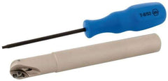 Iscar - 5/8" Cut Diam, 1/2" Max Depth of Cut, 0.62" Shank Diam, 5" OAL, Indexable Ball Nose End Mill - 1.41" Head Length, Straight Shank, BCM Toolholder, BCR D.62 Insert - Exact Tool & Supply