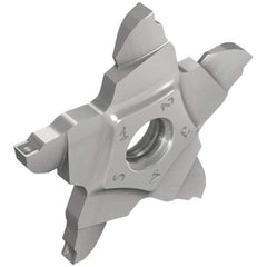 Iscar - 34F40004022PENTA F Grade IC908, 4mm Cutting Width Carbide Grooving Insert - 5mm Max Depth of Cut, Left Hand, 0.4mm Corner Radius, TiAlN Finish - Exact Tool & Supply