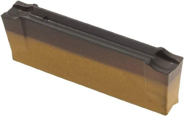 Iscar - DGN F IC5400 Grade, 0.122" Cutting Width, Carbide Cutoff Insert - Neutral Lead Angle, 0.008" Cnr Rad, TiCN/Al2O3/TiN Coated, Double End - Exact Tool & Supply