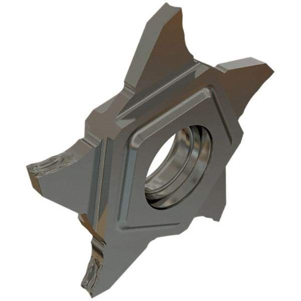 Iscar - PENTA Z IC1008 Grade, 0.059" Cutting Width, Carbide Cutoff Insert - 6° Left Hand Lead Angle, 0.0024" Cnr Rad, TiAlN/TiN Coated, Other End - Exact Tool & Supply