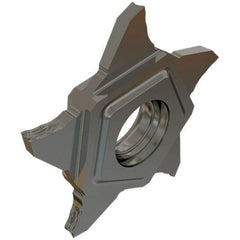 Iscar - PENTA Z IC1008 Grade, 0.059" Cutting Width, Carbide Cutoff Insert - 6° Left Hand Lead Angle, 0.0024" Cnr Rad, TiAlN/TiN Coated, Other End - Exact Tool & Supply