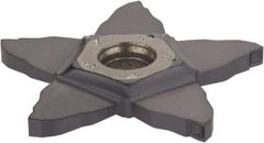 Iscar - PENTA C IC908 Grade, 0.094" Cutting Width, Carbide Cutoff Insert - 0° Neutral Lead Angle, 0.006" Cnr Rad, TiAlN Coated, Other End - Exact Tool & Supply
