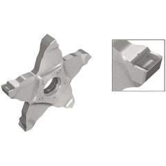 Iscar - PENTA C IC908 Grade, 0.0787" Cutting Width, Carbide Cutoff Insert - Neutral Lead Angle, 0.0394" Cnr Rad, TiAlN Coated, Other End - Exact Tool & Supply