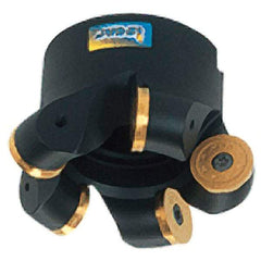 Iscar - 36mm Cut Diam, 8mm Max Depth, 22mm Arbor Hole, 4 Inserts, RC.W Insert Style, Indexable Copy Face Mill - FR Cutter Style, 50mm High, Series RoundMill - Exact Tool & Supply
