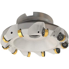 Iscar - 75.7mm Cut Diam, 22mm Arbor Hole, 3.5mm Max Depth of Cut, 45° Indexable Chamfer & Angle Face Mill - 6 Inserts, ON.. 05..\xB6OXMT 0507\xB6RXMT 1607\xB6S845 SN.U 13 Insert, Right Hand Cut, 6 Flutes, Through Coolant, Series Helido - Exact Tool & Supply