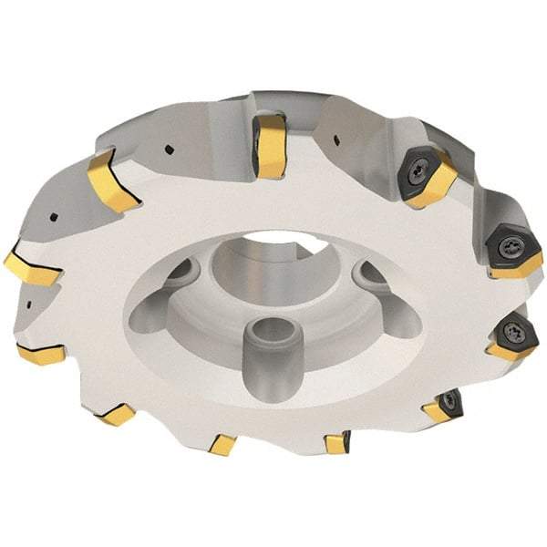 Iscar - 125mm Cut Diam, 40mm Arbor Hole, 3.5mm Max Depth of Cut, 30° Indexable Chamfer & Angle Face Mill - 9 Inserts, H600 WXCU 08 Insert, Right Hand Cut, 9 Flutes, Through Coolant, Series Helido - Exact Tool & Supply