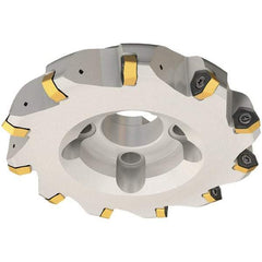 Iscar - 125mm Cut Diam, 40mm Arbor Hole, 3.5mm Max Depth of Cut, 30° Indexable Chamfer & Angle Face Mill - 9 Inserts, H600 WXCU 08 Insert, Right Hand Cut, 9 Flutes, Through Coolant, Series Helido - Exact Tool & Supply