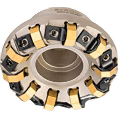 Iscar - 3.41" Cut Diam, 1" Arbor Hole, 0.138" Max Depth of Cut, 45° Indexable Chamfer & Angle Face Mill - 12 Inserts, ON.U 05\xB6S845 SN.U 13 Insert, Right Hand Cut, 12 Flutes, Series Helido - Exact Tool & Supply