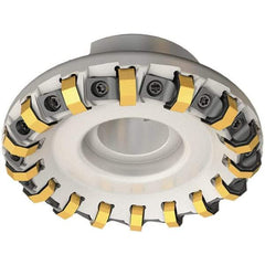 Iscar - 73.4mm Cut Diam, 22mm Arbor Hole, 3.5mm Max Depth of Cut, 45° Indexable Chamfer & Angle Face Mill - 10 Inserts, ON.U 05\xB6S845 SN.U 13 Insert, Right Hand Cut, 10 Flutes, Series Helido - Exact Tool & Supply