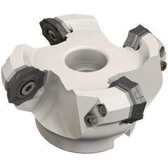Iscar - 212.5mm Cut Diam, 60mm Arbor Hole, 4.6mm Max Depth of Cut, 42° Indexable Chamfer & Angle Face Mill - 12 Inserts, OF..\xB6RFM. 1905 Insert, Right Hand Cut, 12 Flutes, Series Heliocto - Exact Tool & Supply