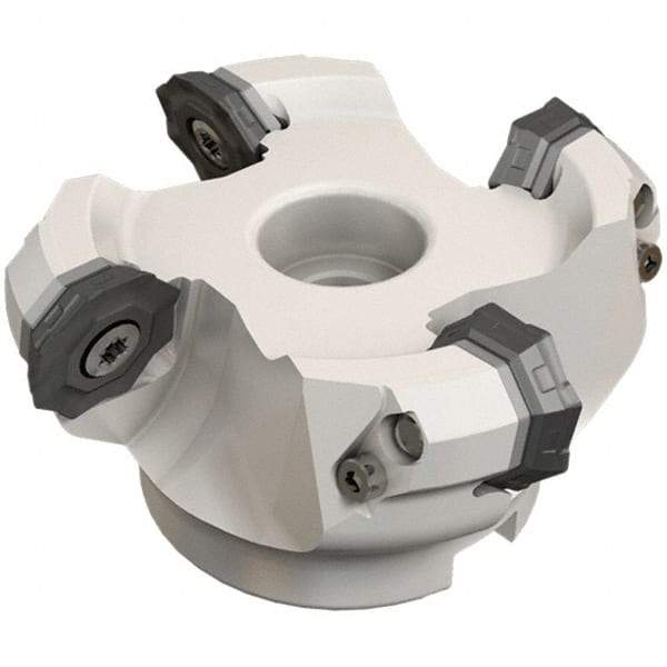 Iscar - 75.5mm Cut Diam, 22mm Arbor Hole, 4.6mm Max Depth of Cut, 42° Indexable Chamfer & Angle Face Mill - 4 Inserts, OF..\xB6RFM. 1905 Insert, Right Hand Cut, 4 Flutes, Series Heliocto - Exact Tool & Supply
