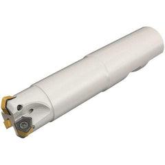Iscar - 30° Lead Angle, 20mm Max Cut Diam, 13mm Min Cut Diam, 1.5mm Max Depth of Cut, Indexable Chamfer and Angle End Mill - 3 Inserts, H600 WXCU 04 Insert Style, 104mm Overall Length, Through Coolant, Straight Shank - Exact Tool & Supply