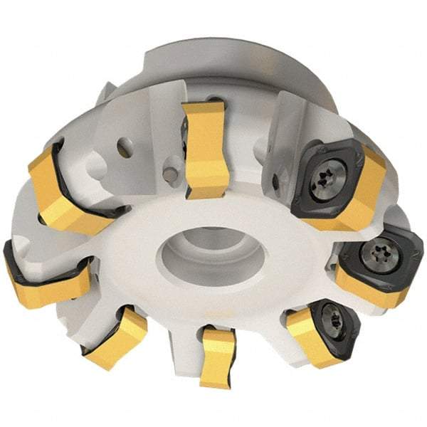 Iscar - 109.7mm Cut Diam, 32mm Arbor Hole, 6mm Max Depth of Cut, 65° Indexable Chamfer & Angle Face Mill - 8 Inserts, OXMT 0507\xB6RXMT 1607\xB6S865 SNMU 1305 Insert, Right Hand Cut, 8 Flutes, Through Coolant, Series Helido - Exact Tool & Supply