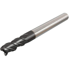 Iscar - 12mm, 3 Flute, Single End, Solid Carbide, 2mm Corner Radius End Mill - 83mm OAL, 45° Helix, Right Hand Flute, 25mm LOC, Right Hand Cut - Exact Tool & Supply