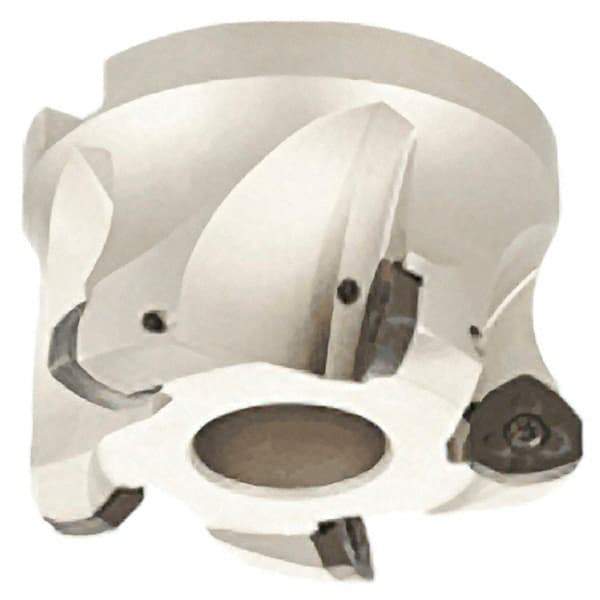 Iscar - 5 Inserts, 3.15" Cutter Diam, 0.079" Max Depth of Cut, Indexable High-Feed Face Mill - 1.26" Arbor Hole Diam, 0.567" Keyway Width, 1.969" High, FF FW Toolholder, FF WO.. Inserts, Series FeedMill - Exact Tool & Supply
