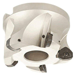 Iscar - 5 Inserts, 2.598" Cutter Diam, 0.079" Max Depth of Cut, Indexable High-Feed Face Mill - 0.866" Arbor Hole Diam, 0.409" Keyway Width, 1.575" High, FF FW Toolholder, FF WO.. Inserts, Series FeedMill - Exact Tool & Supply