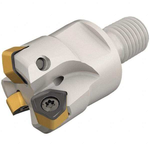 Iscar - 25mm Cut Diam, 0.031" Max Depth, M12 Modular Connection Indexable High-Feed End Mill - Screw Holding Method, H600 WXCU 04 Insert, FF EWX-M-04 Toolholder, Through Coolant - Exact Tool & Supply