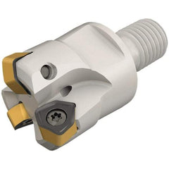 Iscar - 25mm Cut Diam, 0.031" Max Depth, M12 Modular Connection Indexable High-Feed End Mill - Screw Holding Method, H600 WXCU 04 Insert, FF EWX-M-04 Toolholder, Through Coolant - Exact Tool & Supply