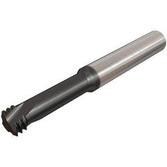 Iscar - #6-32 UNC, 0.1004" Cutting Diam, 3 Flute, Solid Carbide Helical Flute Thread Mill - Internal Thread, 10.5mm LOC, 58mm OAL, 6mm Shank Diam - Exact Tool & Supply