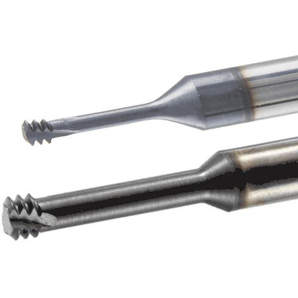 Iscar - #6-32 UNC, 0.1004" Cutting Diam, 3 Flute, Solid Carbide Helical Flute Thread Mill - Internal Thread, 10.5mm LOC, 58mm OAL, 6mm Shank Diam - Exact Tool & Supply