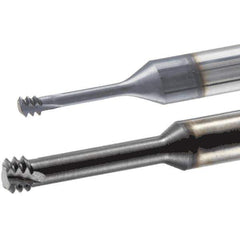 Iscar - 7/16-20 UNF, 0.315" Cutting Diam, 3 Flute, Solid Carbide Helical Flute Thread Mill - Internal Thread, 25mm LOC, 64mm OAL, 8mm Shank Diam - Exact Tool & Supply
