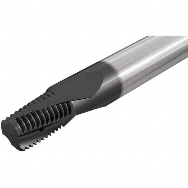Iscar - 1/4-18 NPTF, 0.3937" Cutting Diam, 4 Flute, Solid Carbide Helical Flute Thread Mill - Internal/External Thread, 16.2mm LOC, 73mm OAL, 10mm Shank Diam - Exact Tool & Supply