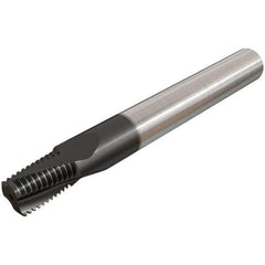 Iscar - 1/8-27 NPTF, 0.299" Cutting Diam, 3 Flute, Solid Carbide Helical Flute Thread Mill - Internal/External Thread, 0.43" LOC, 2-1/2" OAL, 5/16" Shank Diam - Exact Tool & Supply