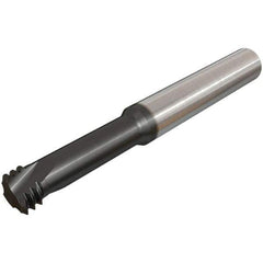 Iscar - 5/16-24 UNF, 0.2598" Cutting Diam, 3 Flute, Solid Carbide Helical Flute Thread Mill - Internal Thread, 17mm LOC, 64mm OAL, 8mm Shank Diam - Exact Tool & Supply