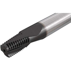 Iscar - 1/8-27 NPTF, 0.299" Cutting Diam, 3 Flute, Solid Carbide Helical Flute Thread Mill - Internal/External Thread, 0.43" LOC, 2-1/2" OAL, 5/16" Shank Diam - Exact Tool & Supply