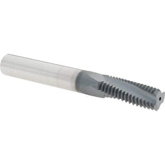 Iscar - 7/16-20 UNF, 0.312" Cutting Diam, 3 Flute, Solid Carbide Helical Flute Thread Mill - Internal Thread, 0.83" LOC, 2-1/2" OAL, 5/16" Shank Diam - Exact Tool & Supply