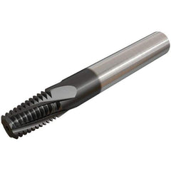 Iscar - 1/4-18 NPT, 0.3937" Cutting Diam, 4 Flute, Solid Carbide Helical Flute Thread Mill - Internal/External Thread, 16.2mm LOC, 73mm OAL, 10mm Shank Diam - Exact Tool & Supply