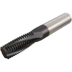 Iscar - G1-11 BSP, 0.6299" Cutting Diam, 4 Flute, Solid Carbide Helical Flute Thread Mill - Internal/External Thread, 1-1/2" LOC, 105mm OAL, 16mm Shank Diam - Exact Tool & Supply