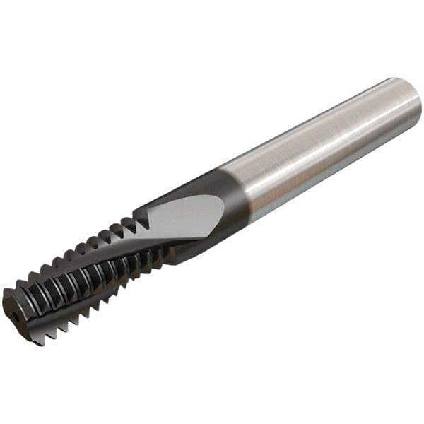 Iscar - ISO, 0.3937" Cutting Diam, 4 Flute, Solid Carbide Helical Flute Thread Mill - Internal Thread, 21.8mm LOC, 73mm OAL, 10mm Shank Diam - Exact Tool & Supply