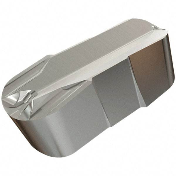 Iscar - 400200GIF E Grade IC808, 4mm Cutting Width Carbide Grooving Insert - 2mm Max Depth of Cut, Neutral, 2mm Corner Radius, TiAlN Finish - Exact Tool & Supply