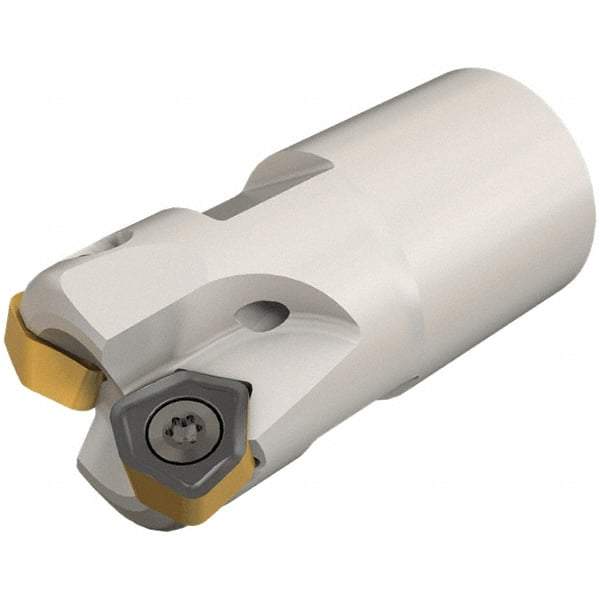 Iscar - 16mm Cut Diam, 0.031" Max Depth, T10 Modular Connection Indexable High-Feed End Mill - Screw Holding Method, H600 WXCU 04 Insert, TS FF EWX Toolholder, Through Coolant - Exact Tool & Supply