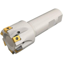 Iscar - 5/8" Cut Diam, 0.315" Max Depth of Cut, 5/8" Shank Diam, 3-1/4" OAL, Indexable Square Shoulder Helical End Mill - T490 LN.T 0804 Inserts, Weldon Shank, 90° Lead Angle, Through Coolant, Series Helitang - Exact Tool & Supply