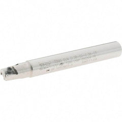 Iscar - 3/8" Cut Diam, 0.197" Max Depth of Cut, 3/8" Shank Diam, 3" OAL, Indexable Square Shoulder End Mill - T290 LN.T 0502 Inserts, Cylindrical Shank, 90° Lead Angle, Through Coolant, Series SumoMill - Exact Tool & Supply