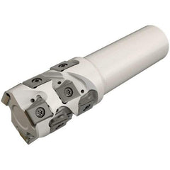 Iscar - 40mm Cut Diam, 48mm Max Depth of Cut, 32mm Shank Diam, 140mm OAL, Indexable Square Shoulder End Mill - T490 LN.T 1306 Inserts, Cylindrical Shank, 90° Lead Angle, Through Coolant, Series Helitang - Exact Tool & Supply